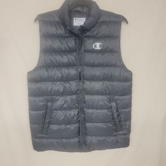 Champion Size Medium Puffer Athletic Full Zip Vest Pockets Lightweight - Picture 1 of 8